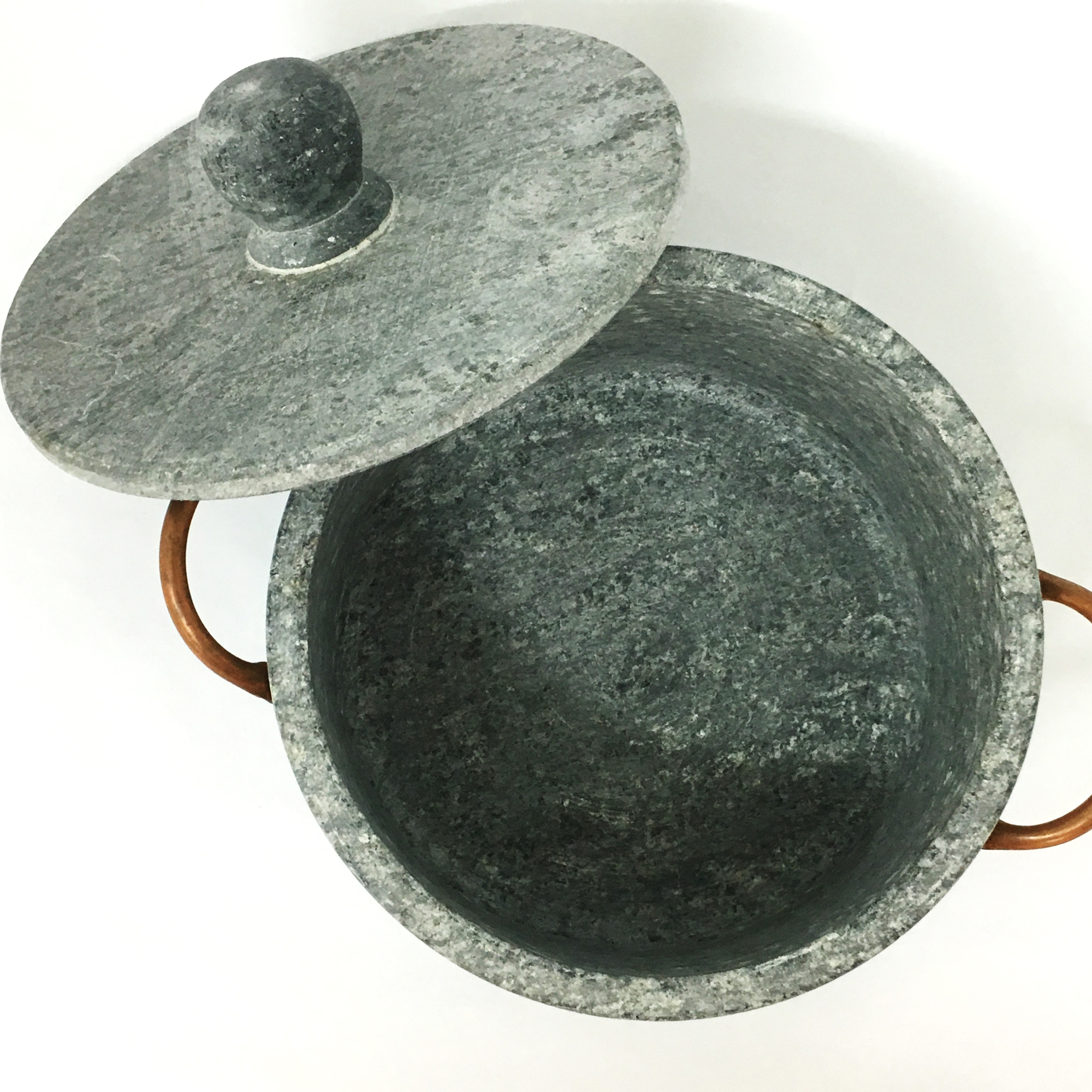 Brazilian Soapstone Low Pot, Panela de Pedra-Sabão