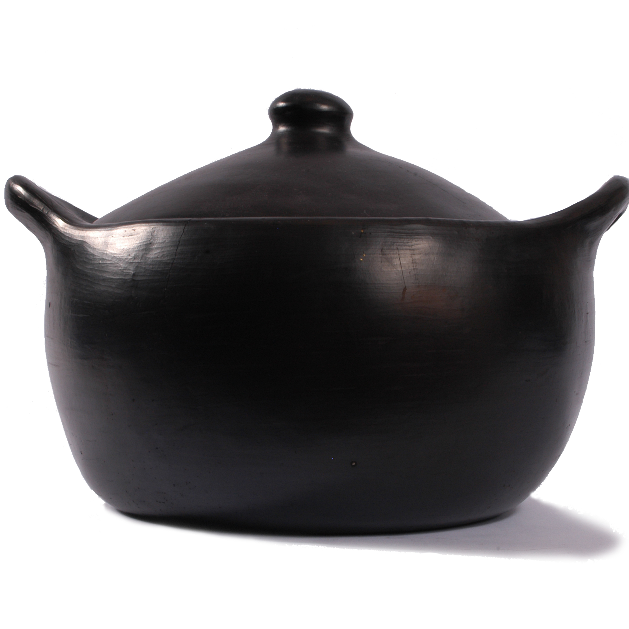 Clay Pot for Cooking With Lid Earthen Pots 2.5 Liters Oval Soup Pot  Casserole Unglazed Black Clay Organic Handmade in La Chamba Kitchen Gift 