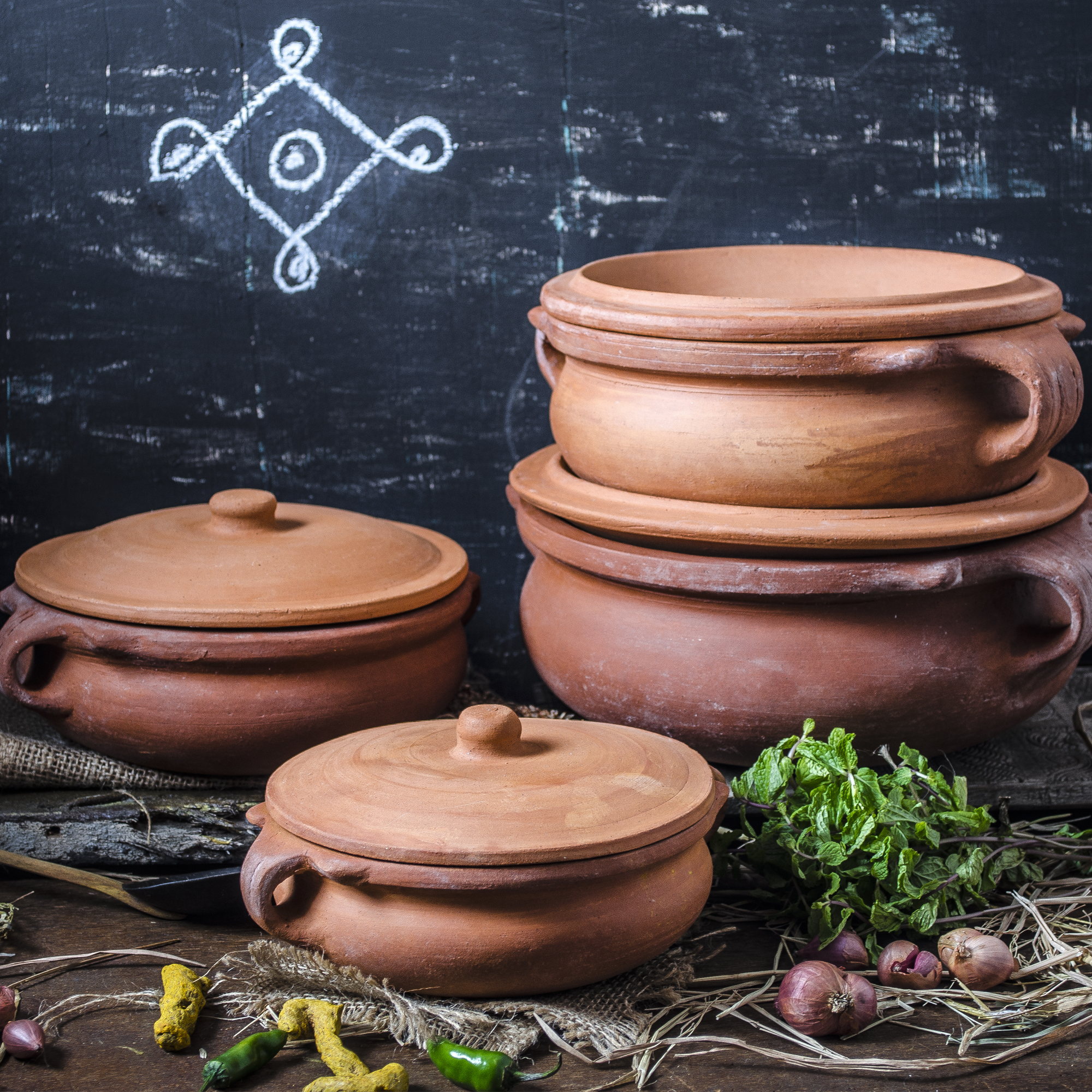 Indian clay water pots