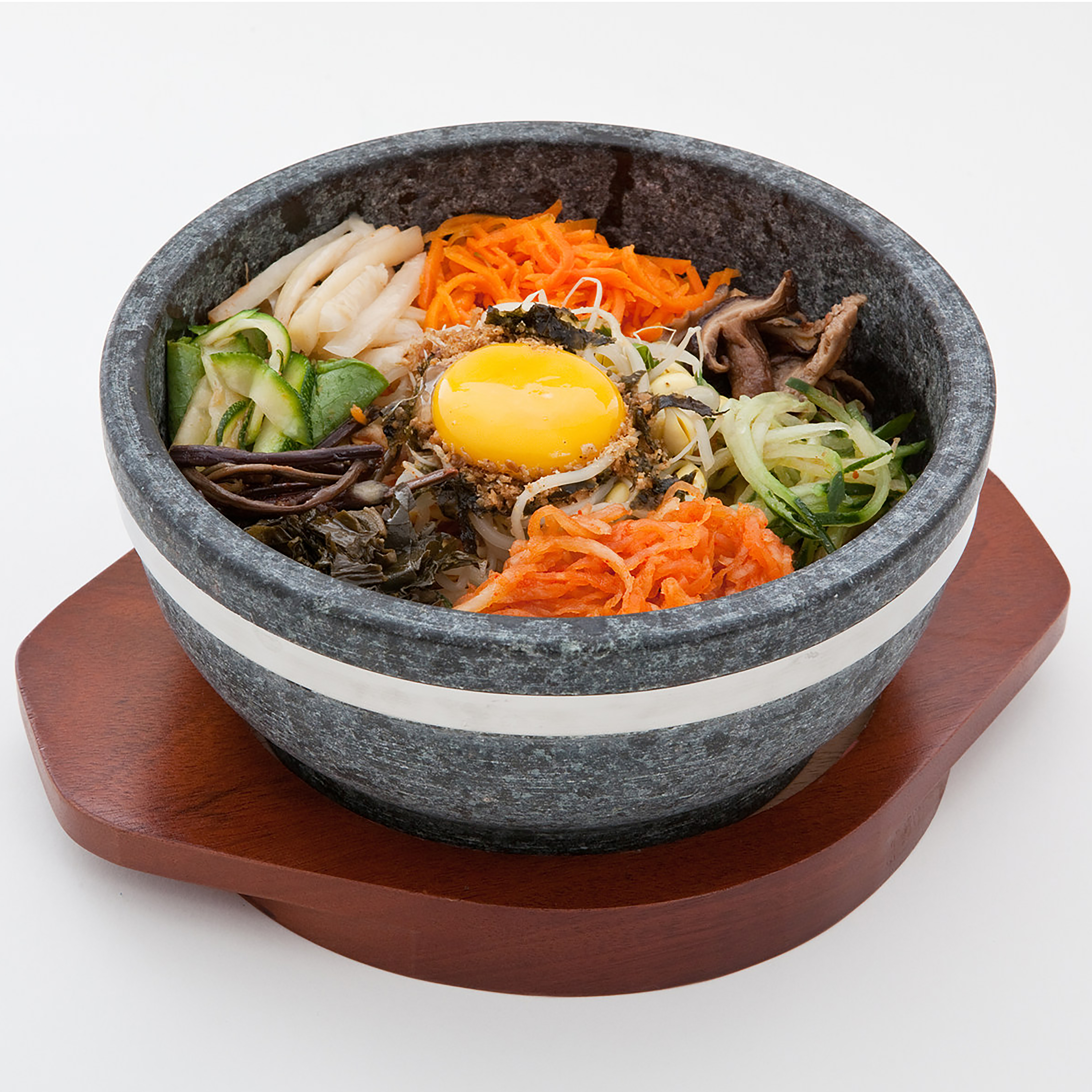 No Trivet Tiger Dolsot Korean Stone Bowl with Lid Size 4 