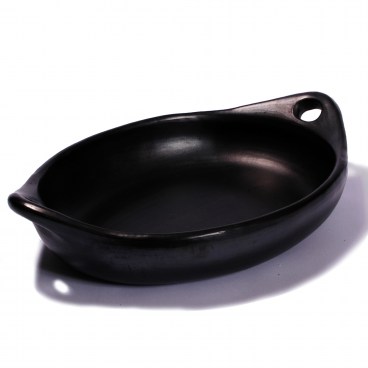 Black Clay, La Chamba Oval Serving Dish with Handles
