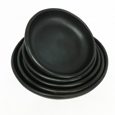 Black Clay, La Chamba Round Serving Dish